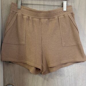 Cozy Tan waffle Knit Women Shorts
